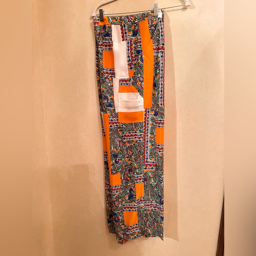 Tory Burch printed silk wide-leg pants